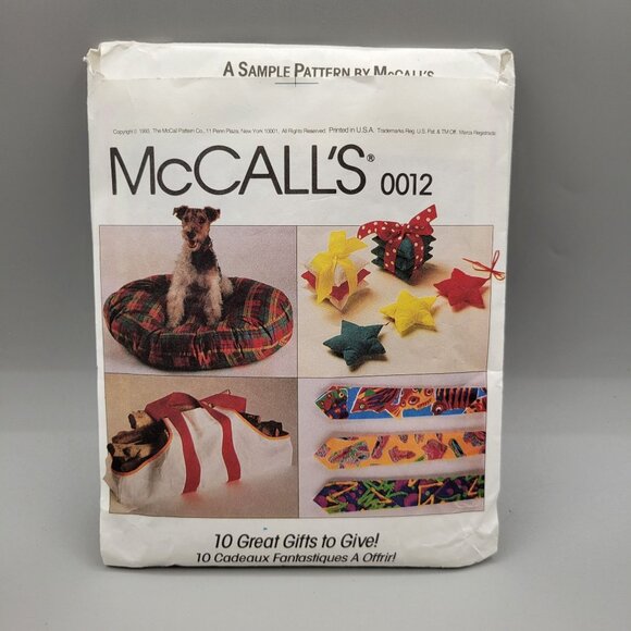 McCalls Quick Picks Craft Pattern Dog Bed Cover Apron Caps Wood Carrier UNCUT - Picture 2 of 4